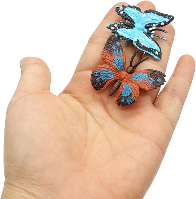 SmilerSmile 12pcs Plastic Butterflies Toy Butterfly Action Figures Art Decoration Removable Reusable for Cake Topper (Butterfly)