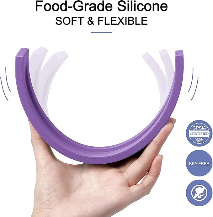 MCGMITT Rainbow Stacking Toy, Silicone Rainbow Stacker for Toddlers, Montessori Nesting Blocks, Building Creative Color Shape Matching Toy Set, 10 Layers (Purple)