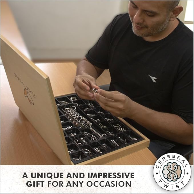 Wooden Brain Teaser Puzzles for Adults - Metal Puzzles for Adults - Metal Puzzles Brain Teasers