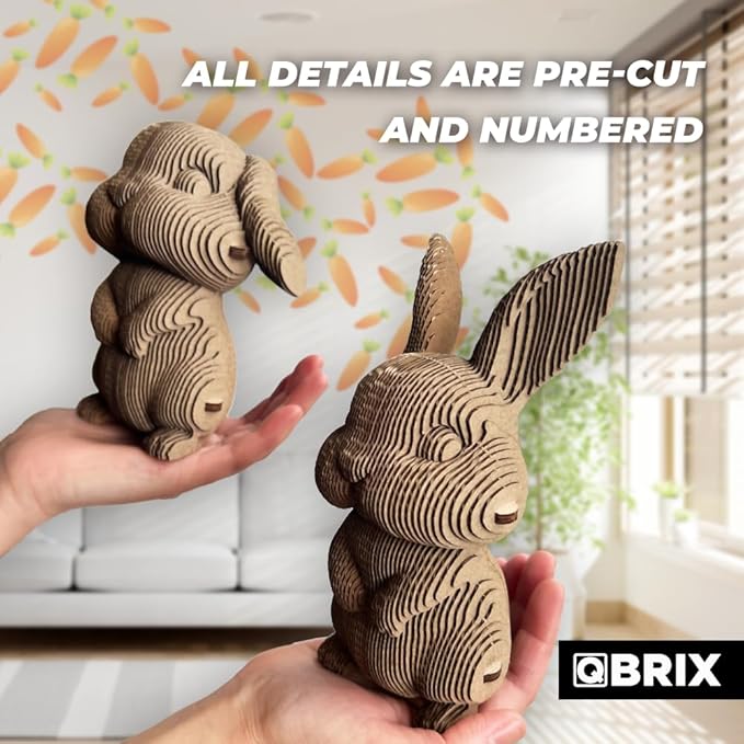QBRIX Big-Eared Couple 3D Puzzles for Adults, 3D Model Kit for Teens, DIY Crafts for Home Decor, Original Gift for Boys&Girls