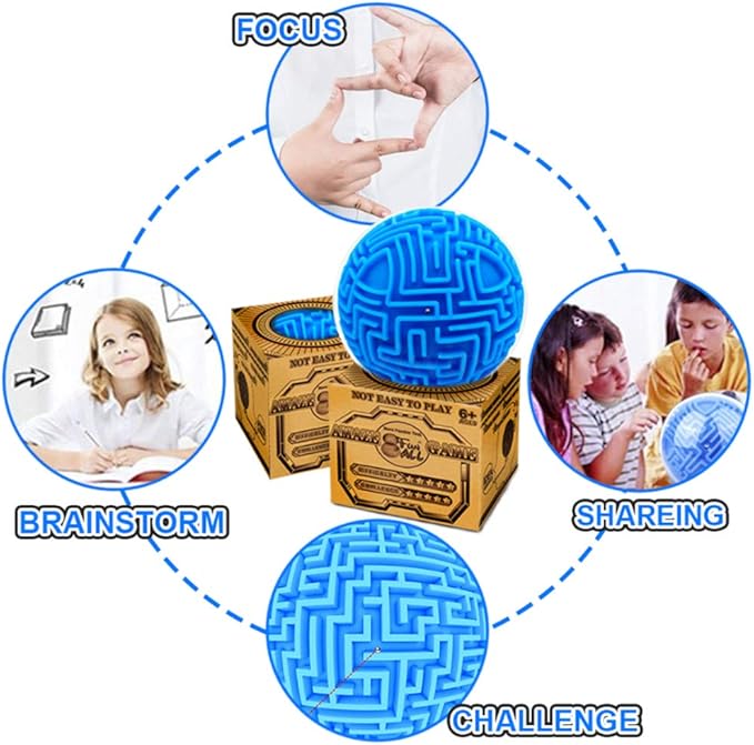 Hymaz 3D Puzzle Maze Ball, Memory Sequential Gravity Cube Balls Educational Toys for Kids Teens & Adults, Hard Challenges Game Lover Tiny Balls Brain Teasers Game Gifts