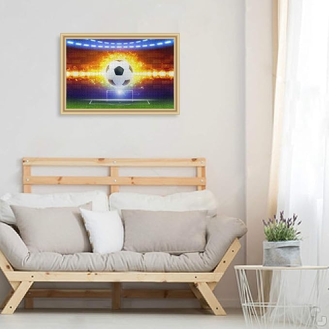 Large Jigsaw Puzzle 500 Piece Burning Soccer Ball Puzzle Toy DIY with Educational Intellectual Fun Family Game Puzzle Art for Adult Kids
