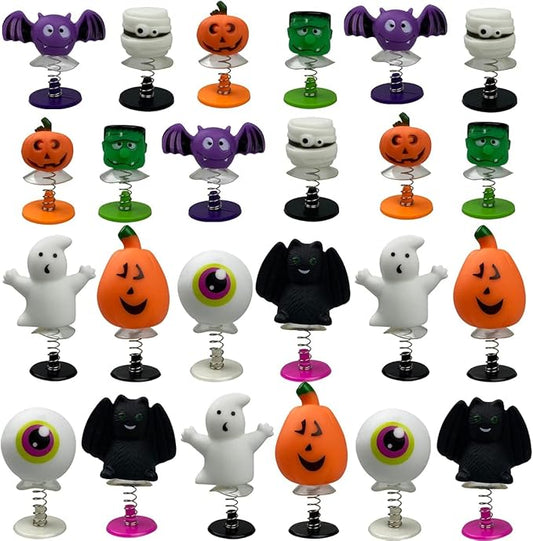 24 PCS Halloween Jumping Popper Toys Spring Launchers for Kids Boys Girls Halloween Party Favors Halloween Treat Bags Gifts Halloween Games