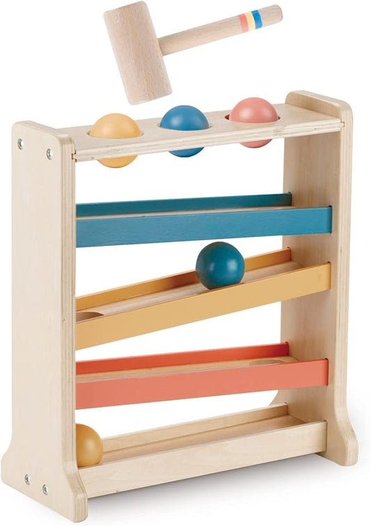 Montessori Ball Tracker, Award Winning Durable Pound A Ball Drop Toy, Early Developmental Montessori Toys, Wooden Toys for Toddlers 1-3 Year Old - Great Birthday Gift