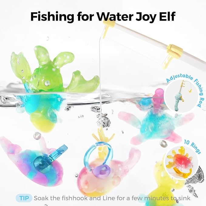 Jar Melo Magic Wonder Water Fishing Elf Toy Kit, 10 Colors & Molds, Aqua Fun Fairy Gel Kit for Kids, DIY Water Pets, Crafts for Kids Ages 4-8, Party Favors Gifts for Girls and Boys