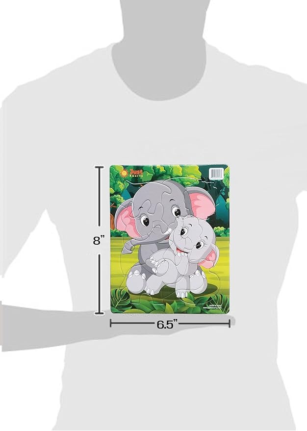 Just Smarty Preschool Jigsaw Puzzles for Kids Ages 3-5 Set of 2 | Fun Shapes 10 Pieces Elephant Puzzle and 11 Pieces Bear Puzzle with Tray | Toddler Puzzles Ages 3-5 | Preschool Puzzles Level 3