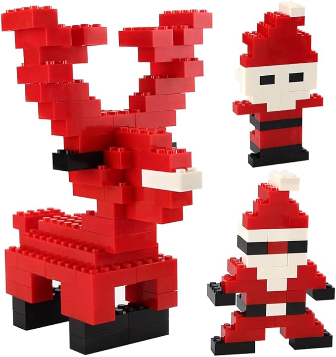 Feleph 320 Pieces 2x4 Red Bricks Parts Building Blocks Classic Creative Play Set Toy Accessories Compatible with 3001 Major Brick Brands (Red)