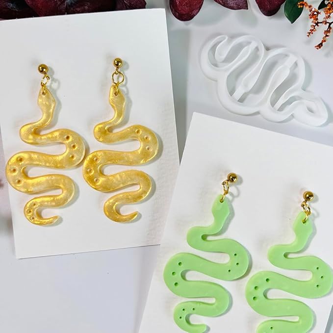Polymer Clay Cutter Snake Shape – Curvy Clay Earring Cutter for Polymer Clay Jewelry, Bold Clay Tools for DIY Earrings, Halloween Crafts and Y2K Accessories