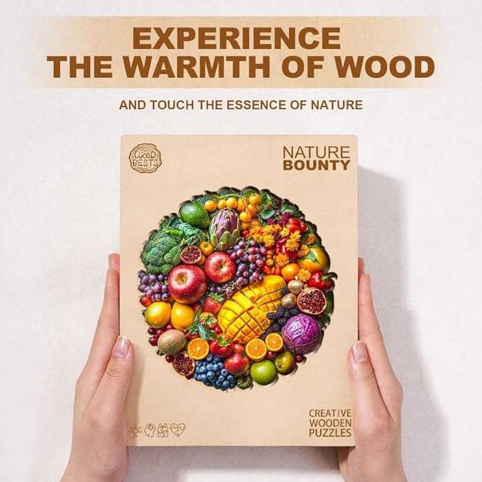 Jigfoxy Wooden Puzzles for Adults, Colorful Fruits Wood Puzzles Adult, Unique Animal Shape Wooden Jigsaw Puzzles for Adults, Birthday Gifts for Puzzle Lovers, Family, Friend (S-8.5 * 8.4in-100pcs)