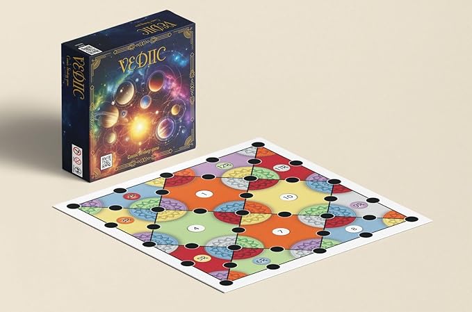 Vedic Board Game - Strategy Board Game for Adults, Teens and Family. Embark on a Cosmic Adventure of Planetary Strategy, 2 to 7 Players | Vediic