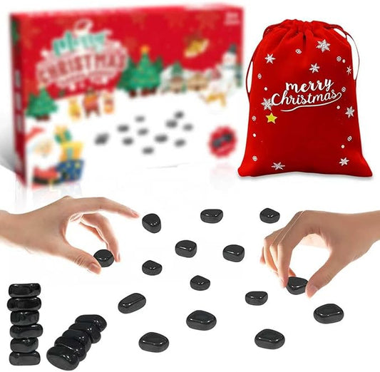 20 Pcs Christmas Magnetic Chess Game, Magnetic Chess Game with Stones Magnet with String Magnetic Board Games Puzzle Strategy Games Family Gatherings Board for Kids & Adults New Year's Gift