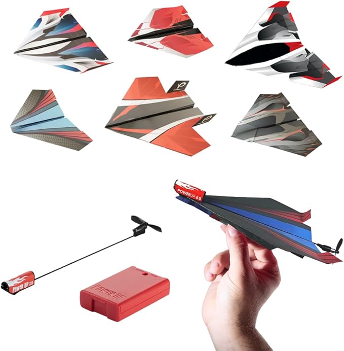 POWERUP 2.0 Paper Airplane Conversion Kit | Electric Motor for DIY Paper Planes | Fly Longer and Farther | Perfect for Kids & Adults | Ready to Use Aeroplane Engine Kits
