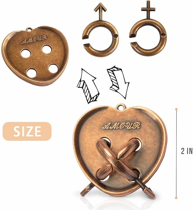 Fun Metal Brain Teaser Puzzle Games - Adults Mind 3D Toys -Teens IQ Insight Challenge - Educational Gift for Ages 12+ （3PCS）