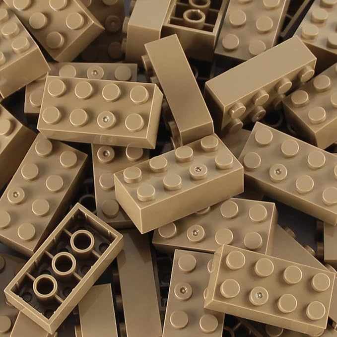 Feleph 2x4 Bricks 320 Pieces Dark Tan Classic Parts Building kit Creative Play Set Blocks Toy Accessories Compatible with 3001 Major Brands (Dark Tan)