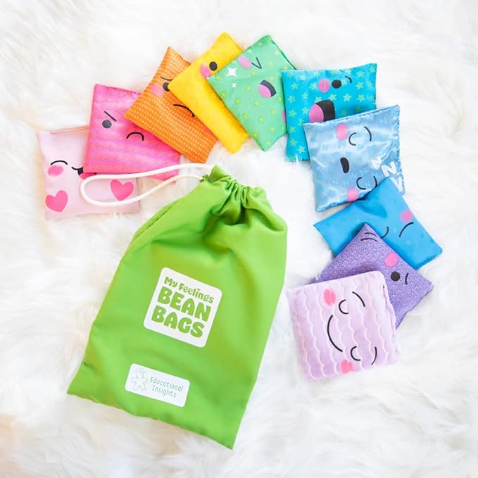 Educational Insights My Feelings Bean Bags - Social Emotional Learning Activities for Preschool, Toddler Sensory Toys & Therapy Games, Calm Down Corner Must Haves, Calming Toys for Kids Ages 3+
