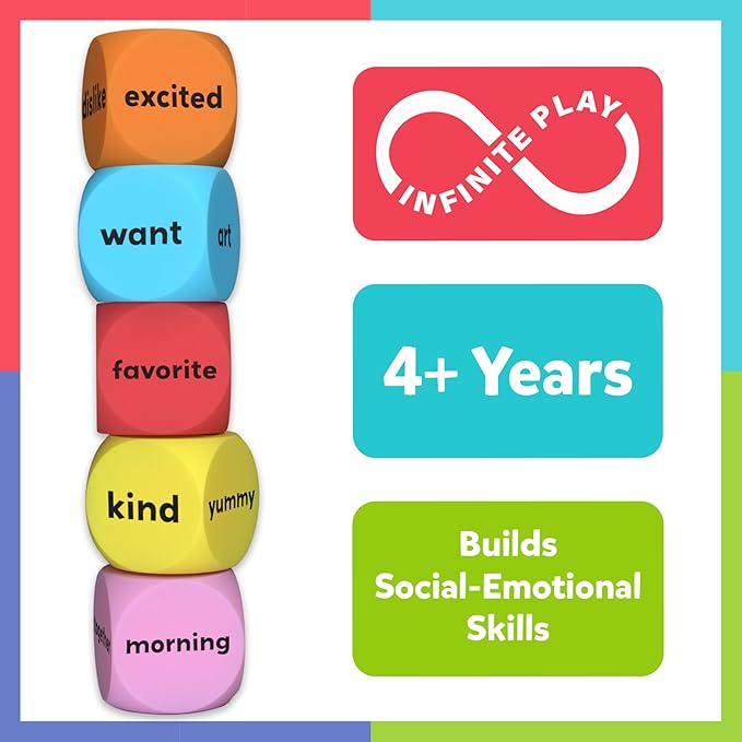 Skillmatics Conversation Cubes for Kids - 8 Foam Cubes for Social-Emotional Learning, Classroom & Back-to-School Supplies, Teacher Resources, Autism Tools, Gifts for Ages 4, 5, 6, 7 and Up