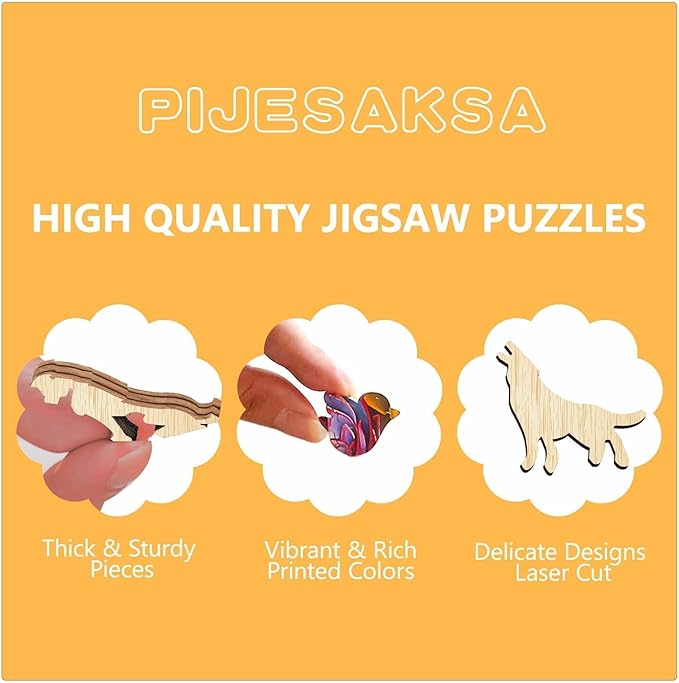 Wooden Puzzles for Adults, Bells Wood Puzzles Adult, Wooden Jigsaw Puzzle for Adults, Holiday Winter Puzzle, Unique Animal Shape, Gifts for Friends and Family(L-13.4 * 12in -290 Pcs)