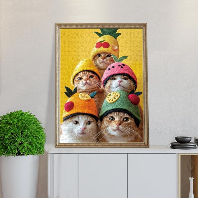 500 Pieces Jigsaw Puzzles for Adults and Teens and Kids Family Happy Games Cats' Party [Larger Size Pieces]