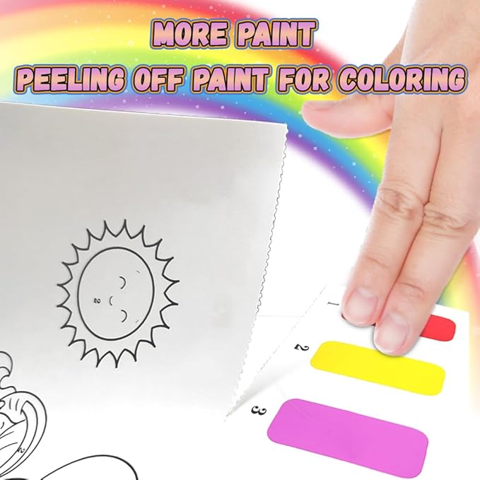 Paint with Water Books for Kid,6 Coloring Book With Magic Paint Set for Kids,Travel Coloring Kit，Arts and Crafts Suitable for Birthday (Girls Like)