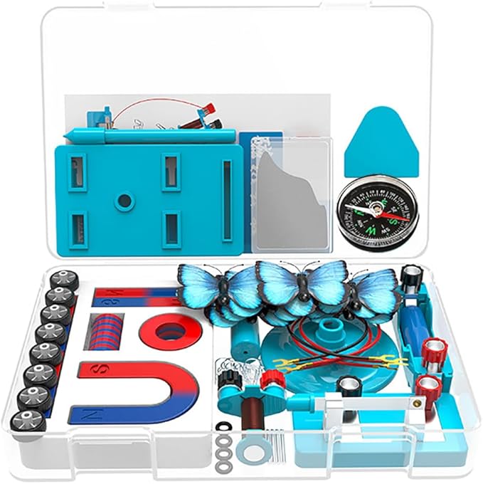 Science Magnets Experiment Set for Kids Electricity and Magnetism Kit for Students Stem Kit Physics Lab Basic Circuit Tools for Learning Starter