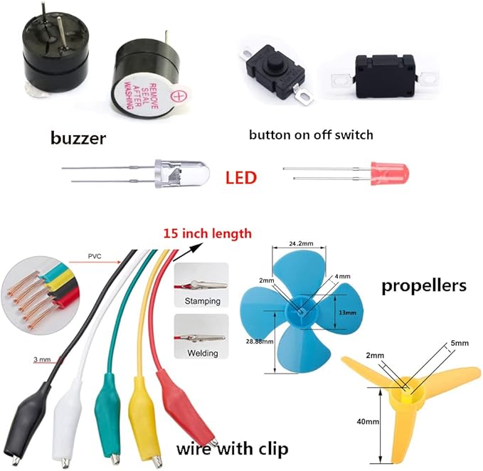 Delinx Fun Physics Science Experiment Kit: Windmill & Hand-cranked Generator, Solar Power, Basic Electric Circuit Learning, DIY Educational STEM Project for Kids & Teens, Girls & Boys