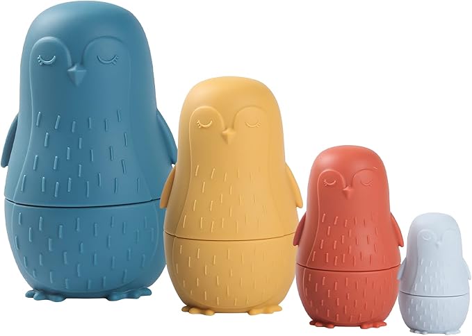 OESSUF Nesting Dolls | Russian Silicone Nesting Dolls for Toddlers | Easter Toys Matryoshka Doll Montessori Educational Toy | Penguin Stacking Nesting Doll Toys | Gift for Kids 3 Years Up
