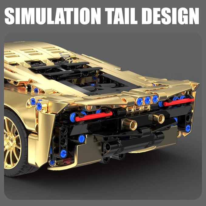 RiceBlock Sports Car Building Blocks Toys Boys or Adults Kits，1:14 MOC Building Set Raceing Car Model,Super Cars for Boys Age 12+ and Adult，1309 Pieces