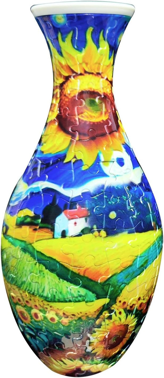 3D Puzzle Vase Unique Flower Vase for Adults, Relax Puzzles for Adults, DIY Jigsaw Creative Gift for Parents & Housewarming