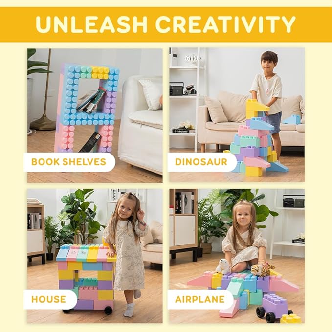 PLATPORTS Big Blocks - Big Jumbo Blocks - Large Building Blocks - Large Blocks - Giant Building Blocks - Jumbo Blocks - Big Blocks for Kids Ages 4-8