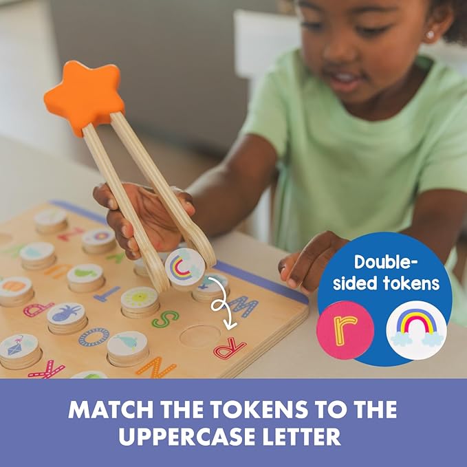 Educational Insights ABCs & Letter Sounds Wooden Puzzle - Alphabet Puzzles for Toddlers, Preschool Montessori Toys, Fine Motor Sets & Games, Learning Uppercase and Lowercase Letters for Kids Ages 3+