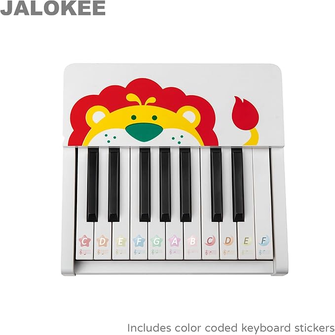 Kids Piano Keyboard, 18 Keys Digital Piano for Kids, Mini Music Educational Instrument Toy, Wood Toy for Toddlers Girls Boys (White)