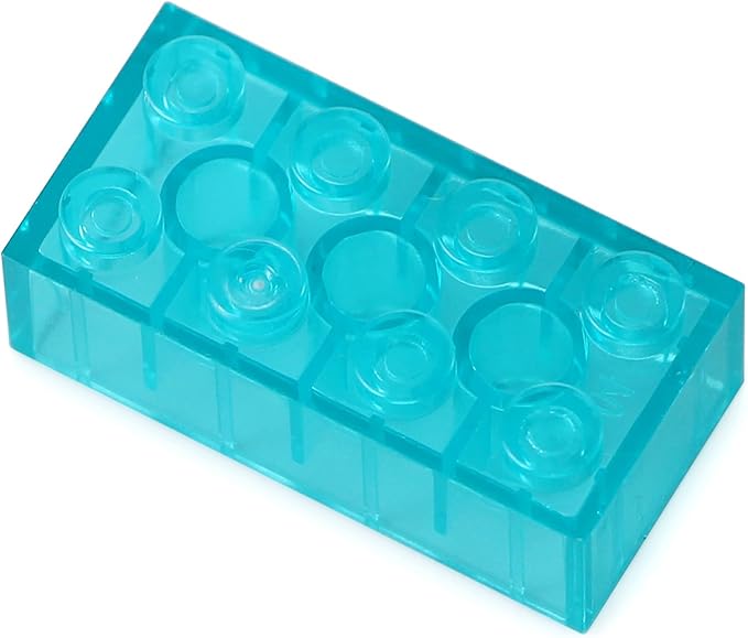 Feleph 320 Pieces Transparent Light Blue 2x4 Bricks Parts Building kit Creative Play Set Blocks Basic Toy Accessories Compatible with 3001 Major Brands