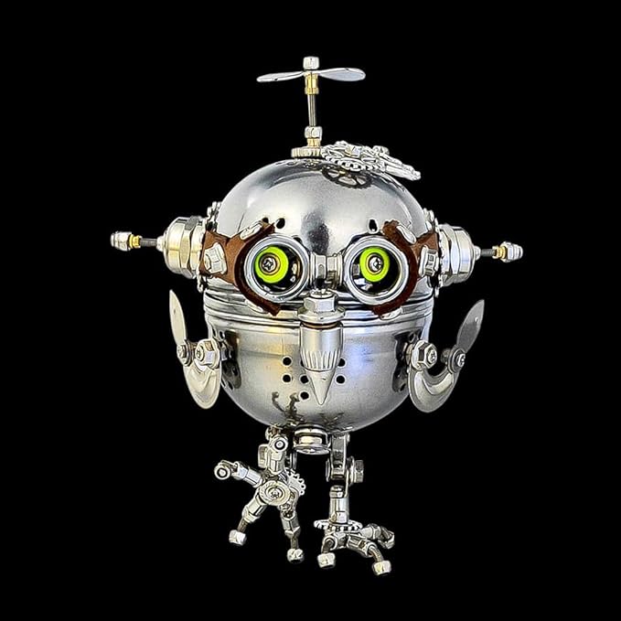 3D Metal Puzzle Kits - 110+PCS DIY Mechanical Steampunk Owl Egg Assembly Model, Creative Desktop Ornament for Adults & Teens