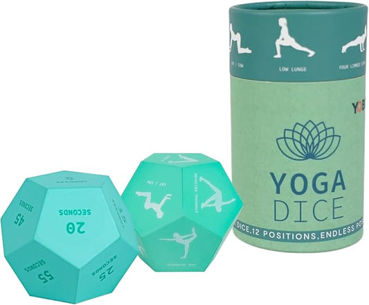 YOBRO Fun Yoga Dice Set for Adults and Kids, Gift for Yogis and Yoga Lovers, Yoga Decor, Exercise Dice Game for Home Workout, Fitness Yoga Poses Meditation Stuff, Mindfulness Gifts for Women, 2 Pack