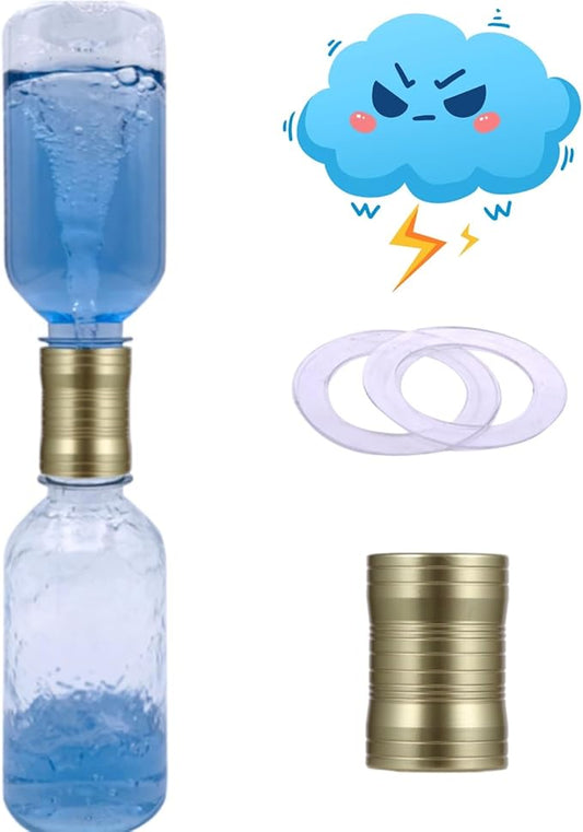 Tornado Maker, Weather Toys, Ultra-Light Aluminum Connecting Tube, Including 2 Empty Bottles, Watertight Tornado Toy, Suitable for Kids' Science Experiments (Golden)