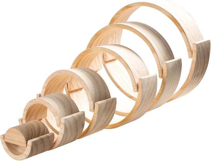 Wooden Rainbow Stacking Toy, 12 Piece Natural Wood Stacker, Extra Large Rainbow Stacking Toy, Nesting Puzzle Building Blocks Educational Toys for Kids Toddlers