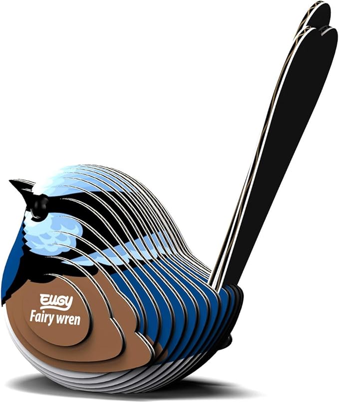 Eugy Fairy Wren 3D Puzzle, 26 Piece Eco-Friendly Educational Toy Puzzles for Boys, Girls & Kids Ages 6+