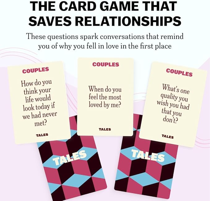 TALES 150 Conversation Starter Cards, Couples Edition, Perfect for Couples Games for Adults, Date Night Ideas, Gifts, Anniversaries, and Quality Time Together, Prompts for Deeper Connection