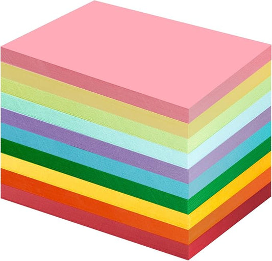 Yahenda 500 Pieces Construction Paper Lightweight 12'' x 18'' Colored Card Stock Bulk Craft Printer Paper for Drawing Art DIY Craft Scrapbook Party(Fresh Color)