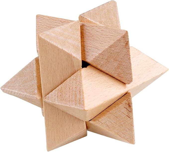 FantasyDay 9pcs Wooden Brain Teaser Puzzles, Interlocking Games for IQ Test, Intellectual 3D Assembling Educational Toy Set for Teens and Adults (9 Puzzle Set#A01)