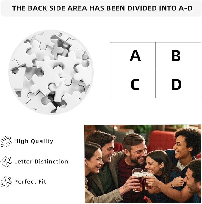 Custom Wooden Jigsaw Puzzles - 120/200/300/500/1000/1500 Piece Photo Gift Sets for Adults & Kids - Pet, Wedding, Family Memory Keepsake