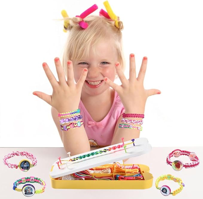 QDGMXIV Bracelet Making Kit for Girl 7 8 9 10 11 12 Year Old, Arts and Crafts Kid Gifts for Birthday
