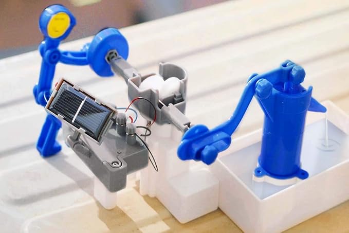 Green Science - Hybrid Solar Power Water Pump - Dual Power STEM Toys Educational Kit for Kids - Solar and Battery Operated Pumping System - Solar Robot - DIY Science Experiment Toy for Learning & Fun