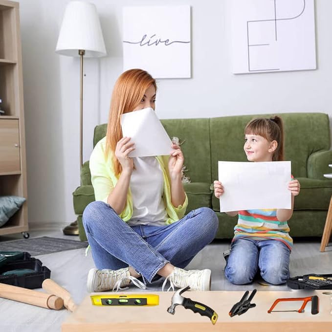 Kids Real Tools Set,Woodworking Tool Set,30 PCS Builder Children Real Hand Tools Kit Construction Learning,Home DIY Play for Boys & Girls Beginner Learning Gift,Come with Tool Box