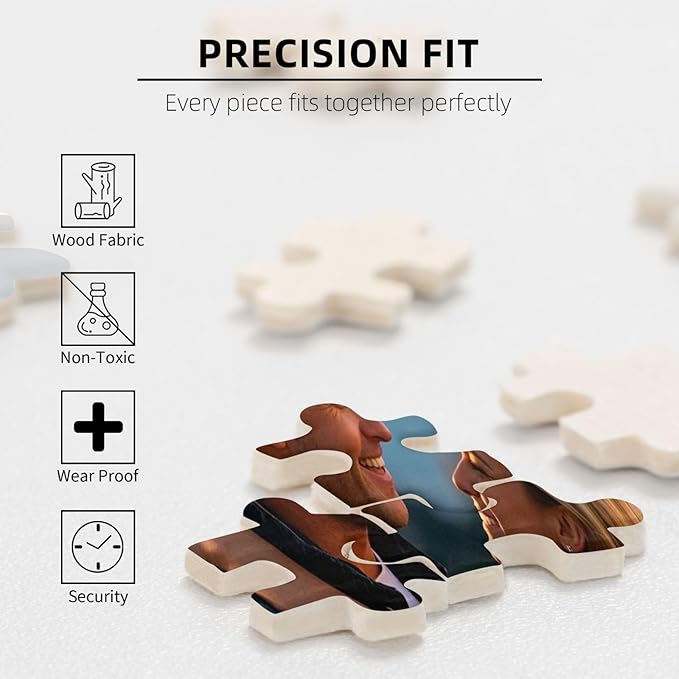 Custom Wooden Jigsaw Puzzles - 120/200/300/500/1000/1500 Piece Photo Gift Sets for Adults & Kids - Pet, Wedding, Family Memory Keepsake