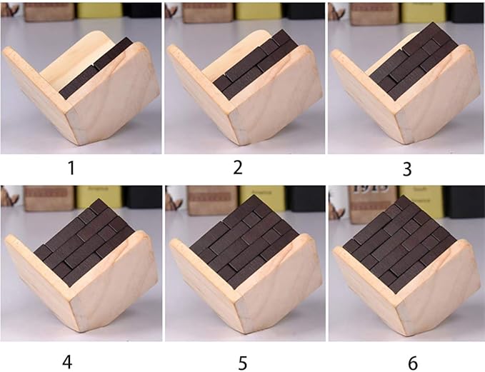 Wooden Brain Teaser Puzzle Cube Stress Relief Toys for Kids Adults Wooden Puzzles T-Shaped Jigsaw Logic Puzzle Educational Toy for Children Teenagers by AHYUAN (Coffee)