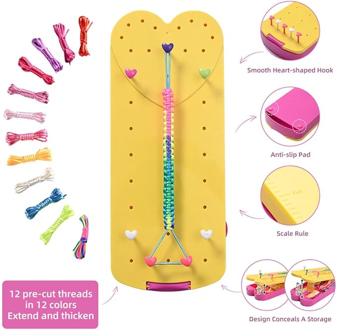 QDGMXIV Bracelet Making Kit for Girl 7 8 9 10 11 12 Year Old, Arts and Crafts Kid Gifts for Birthday