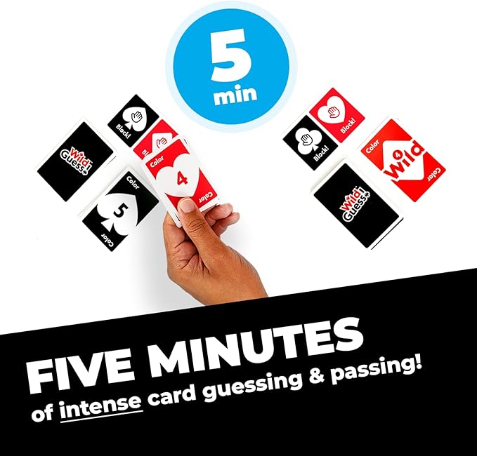 Wild Guess! – The Fast-Paced, Unpredictable, Insanely Competitive Card Game for 2 to 4 Players – Great Travel Game for Friends and Family