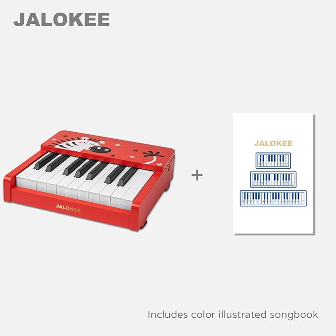 Kids Piano Keyboard, 18 Keys Digital Piano for Kids, Mini Music Educational Instrument Toy, Wood Toy for Toddlers Girls Boys (Red)