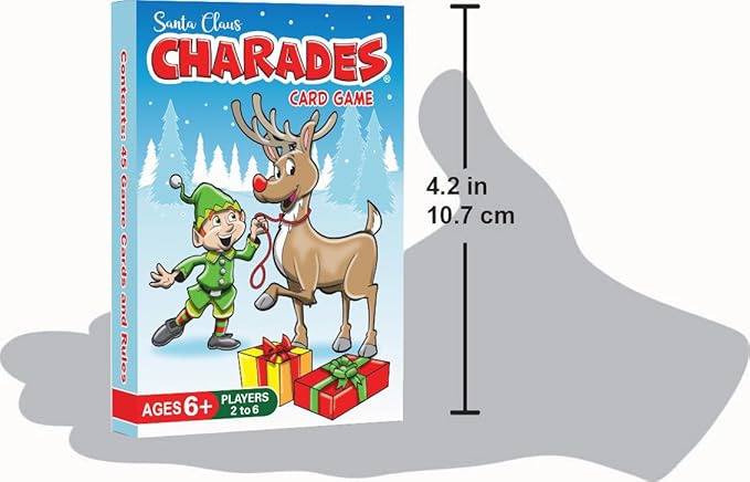 Arizona GameCo Santa Claus Charades, a Fun Christmas Game for Kids Ages 6+ – No Reading is Required to Play – Christmas Party, Family Board Game Night, Gift Idea, Stocking Stuffers